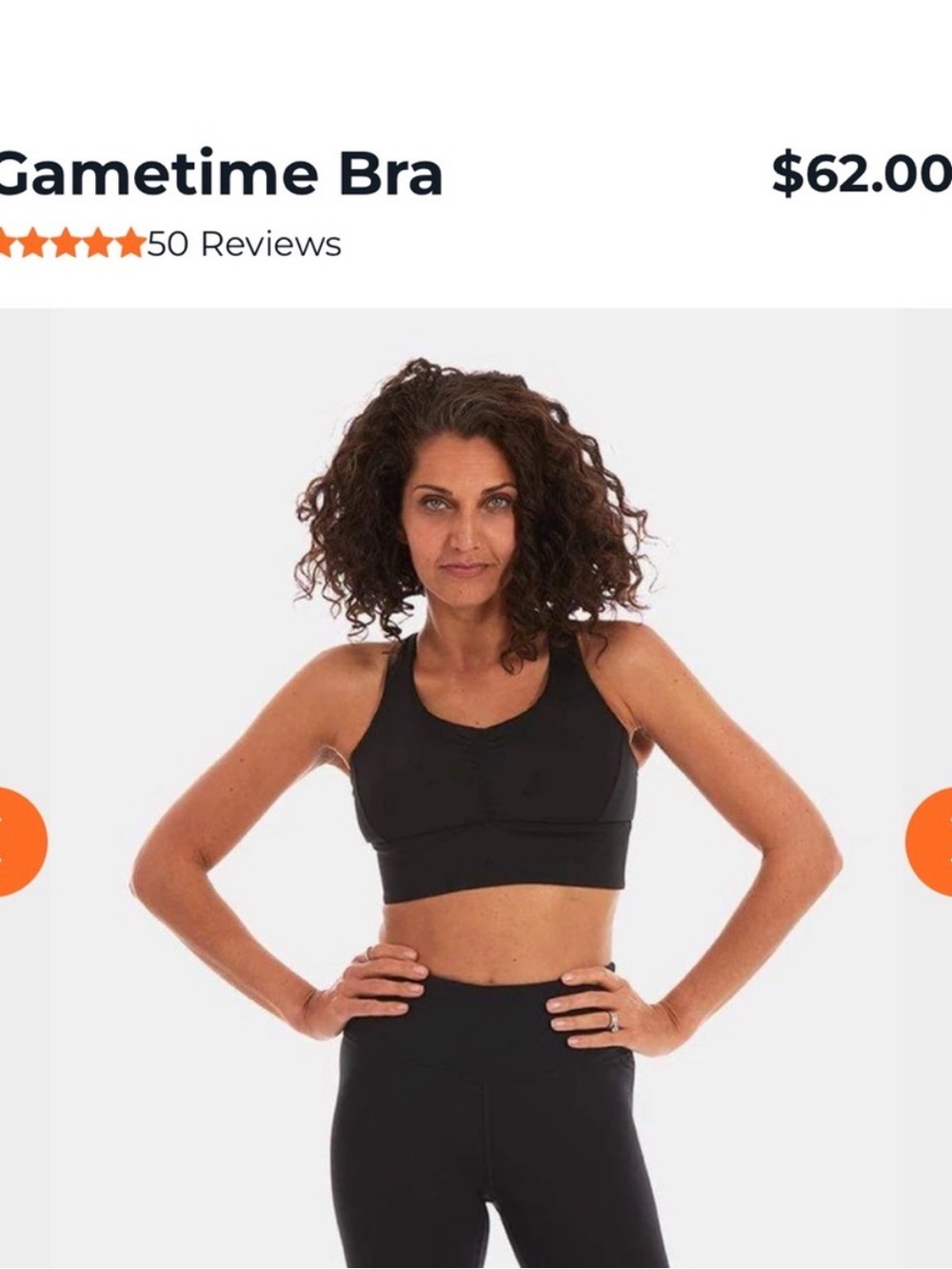 Black handful game time bra